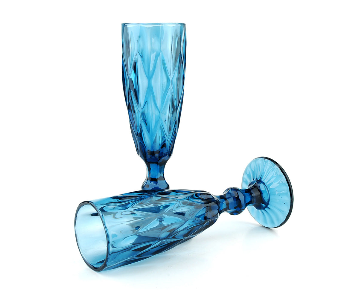 ELISE |Juego de 6 Copas de Champán, Azul - DECOR PETIT