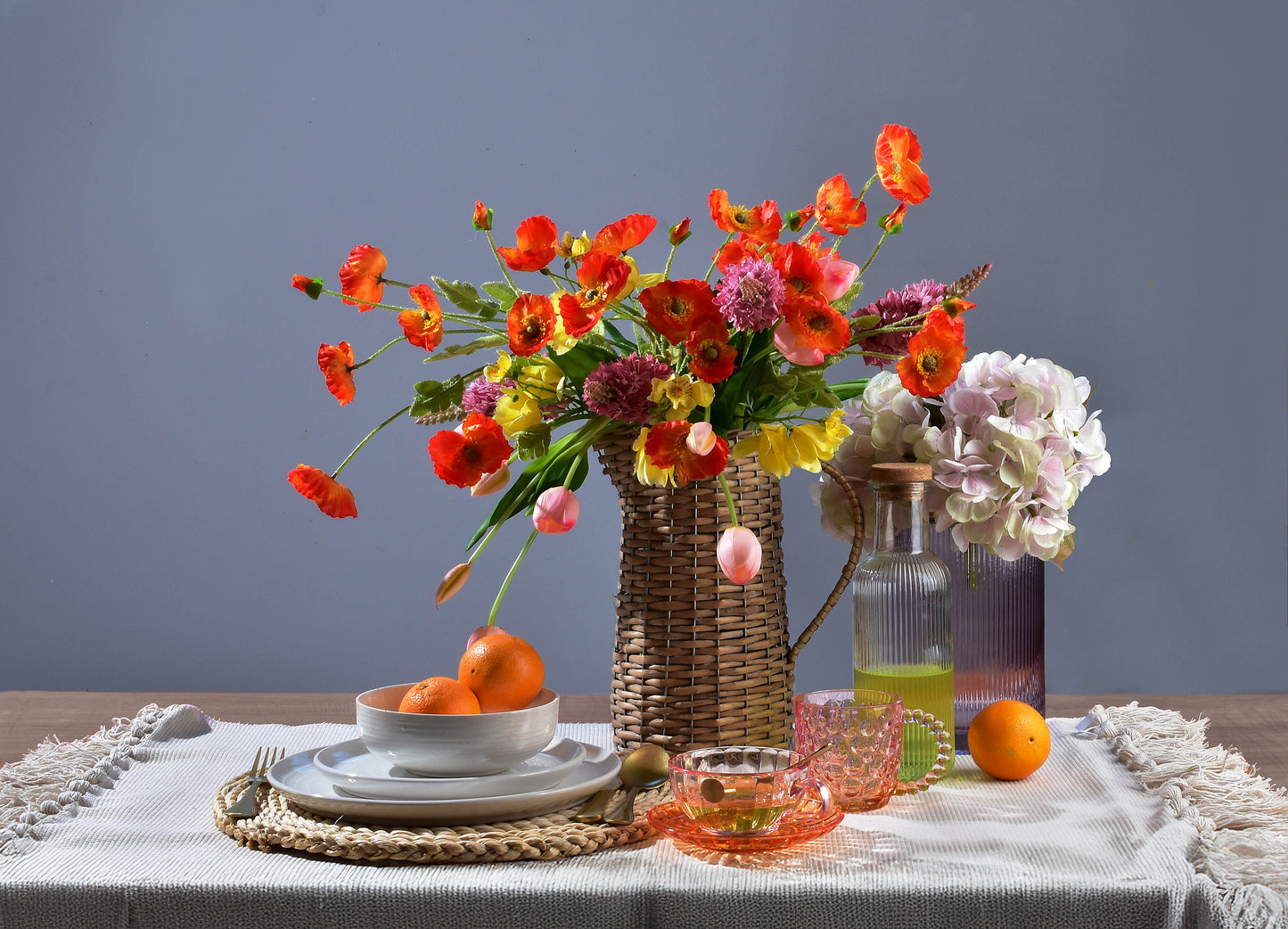 VINI |Ensemble de 4 Tasses avec Soucoupe, Rose - DECOR PETIT