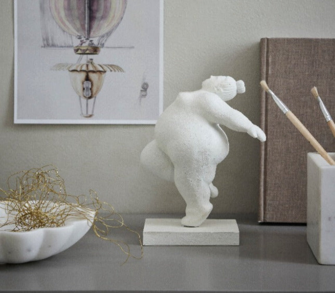 Figura Decorativa Serafina, H23 cm. Bianco - DECOR PETIT
