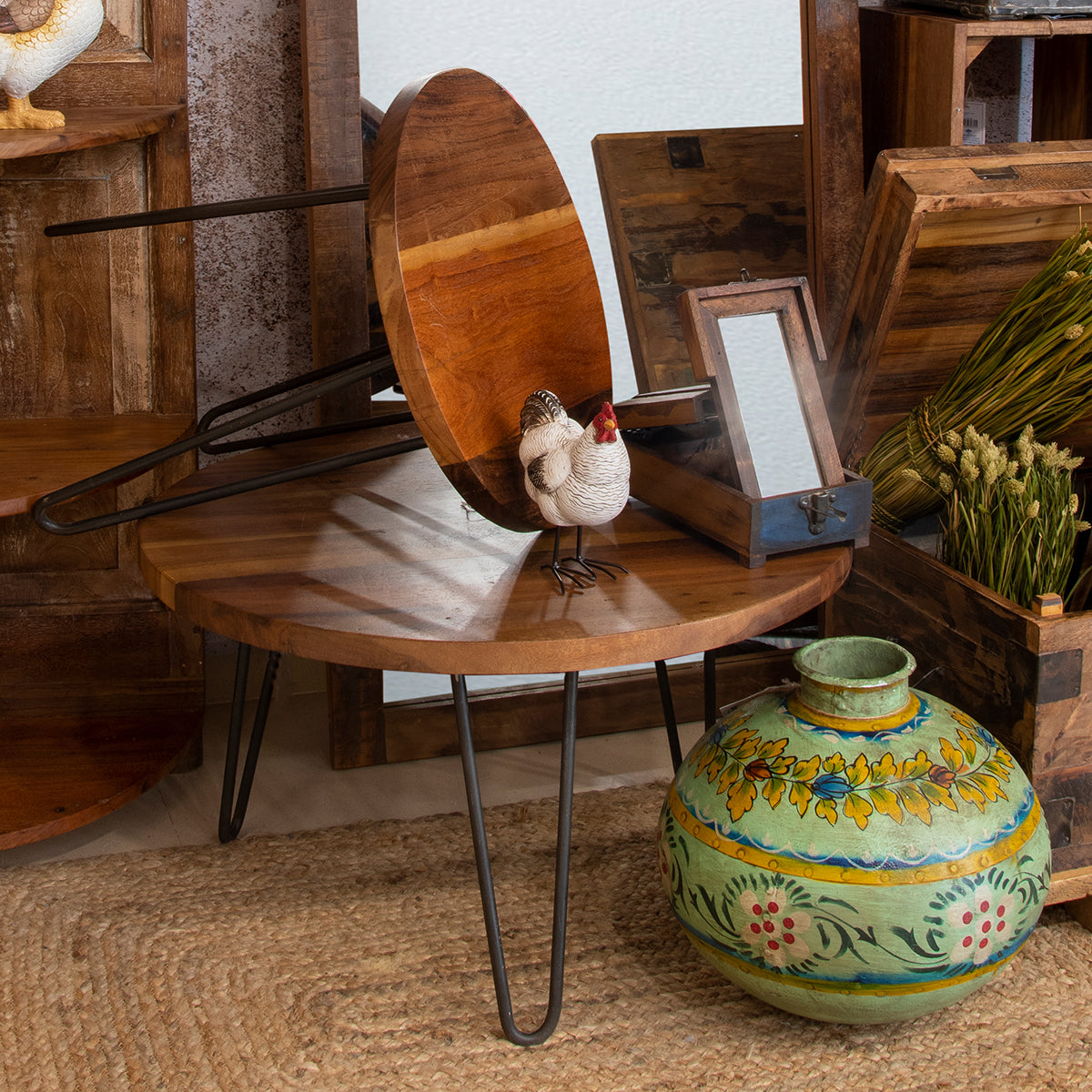 ZURI |Two-Tone Hairpin Side Table - DECOR PETIT