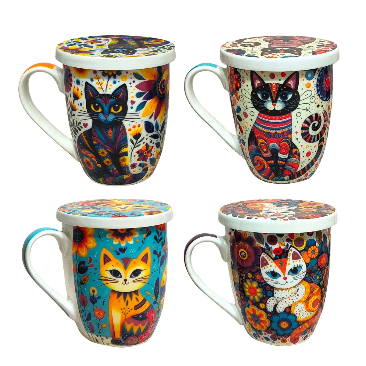 LAVI |Cat Motif Mug Set - DECOR PETIT