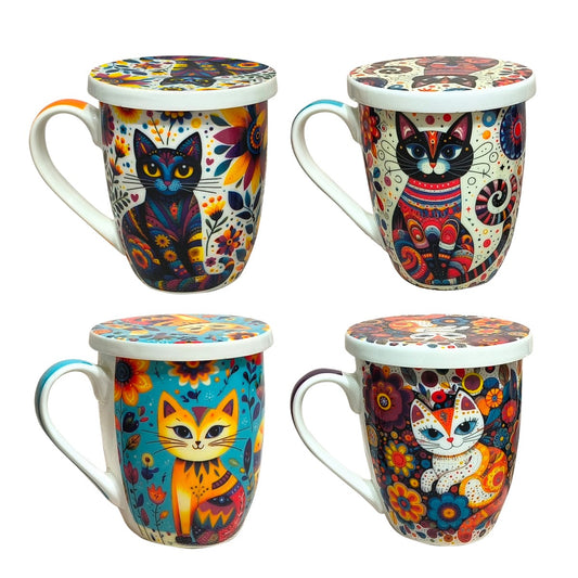 LAVI |Cat Motif Mug Set - DECOR PETIT
