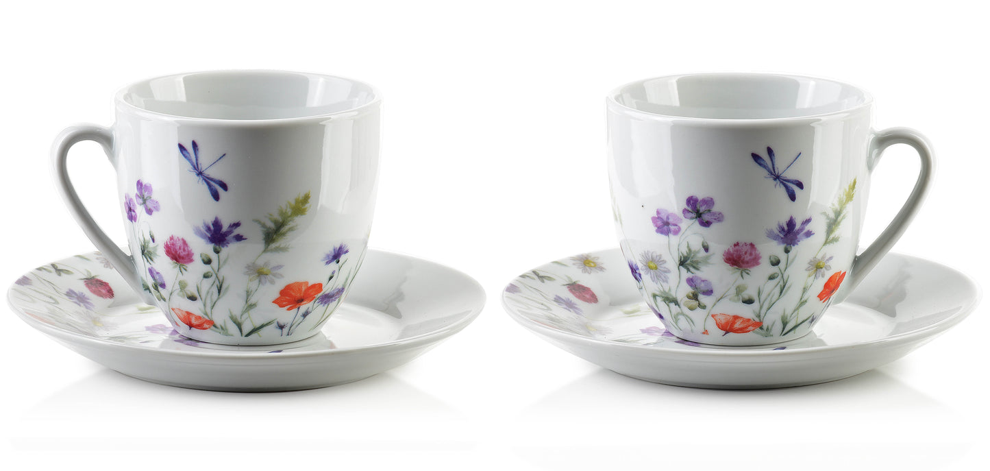 JOY |Set of 6 Cups with Saucer, Spring Blossom - DECOR PETIT