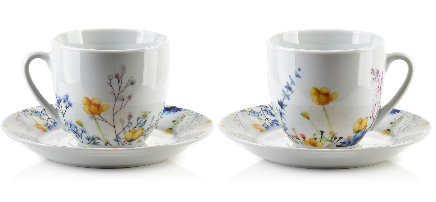 JOY |Set of 6 Cups with Saucer,  Wild Serenity - DECOR PETIT