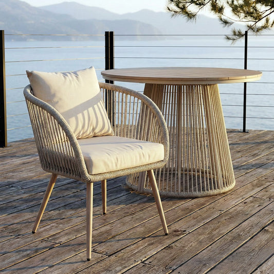 Wicker chair and table set 
