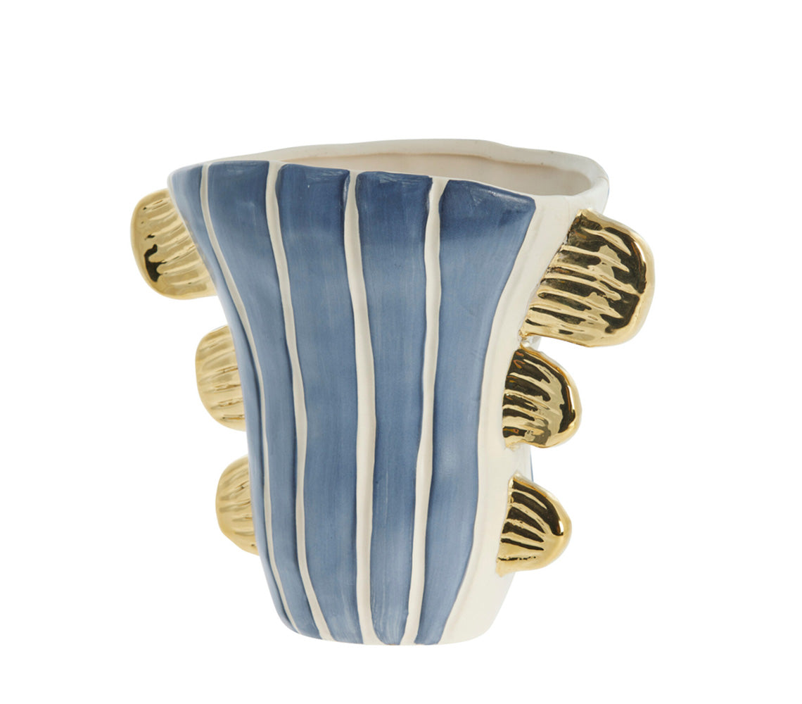 Vase Valentina Bleu, H19,5 cm. - DECOR PETIT