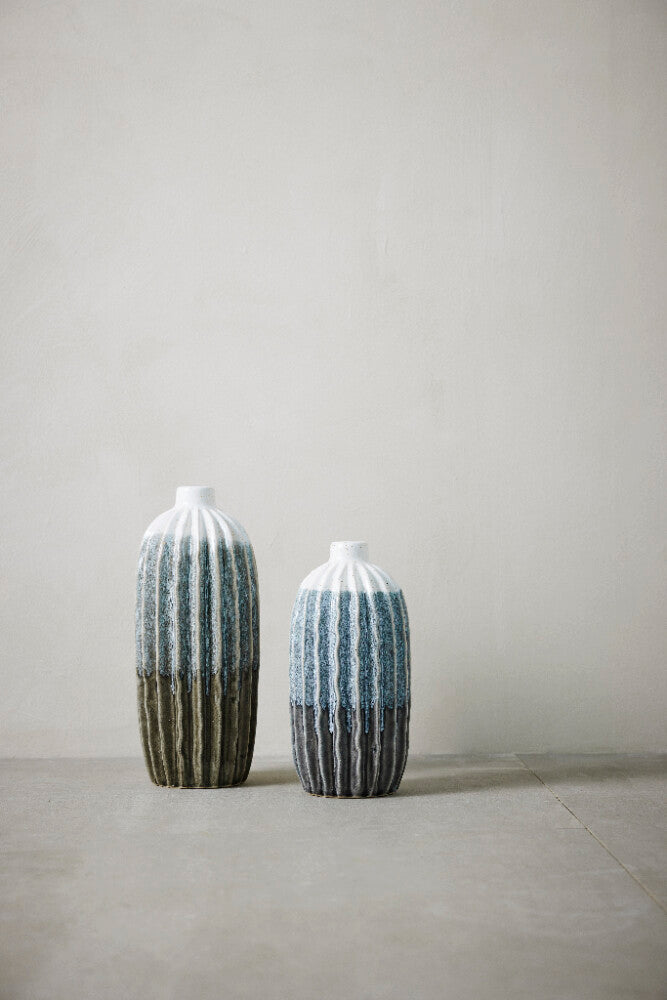 Aysia Decoratievaas, Wit/Blauw - DECOR PETIT