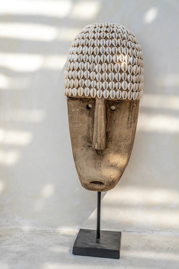 Statue de table masque cauri, grande - DECOR PETIT