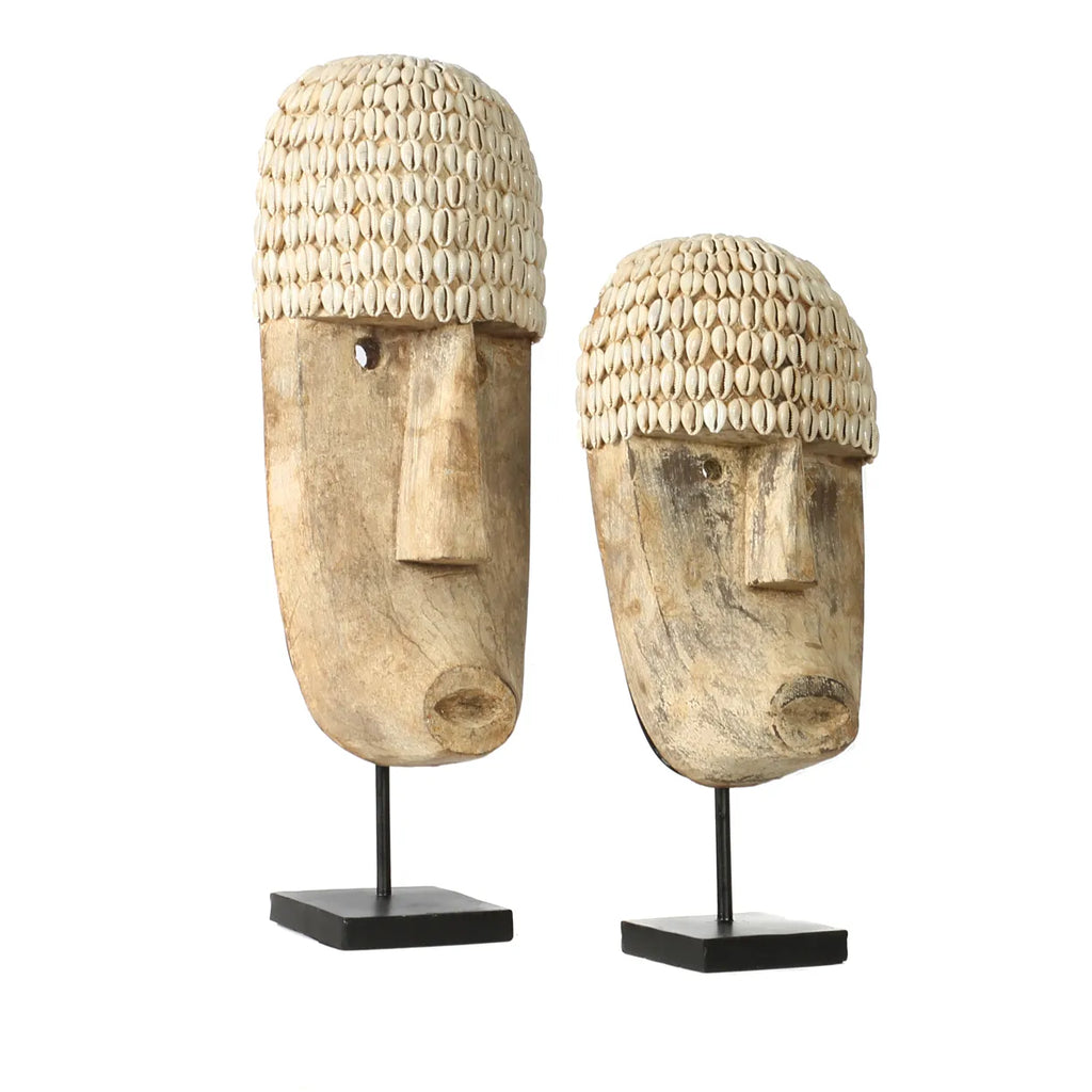 Statue de table masque cauri, grande - DECOR PETIT