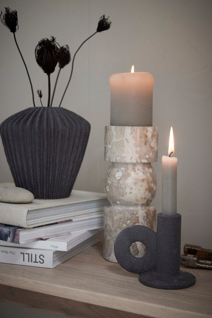 Bougeoir Ellia en Lin, H23 cm. - DECOR PETIT