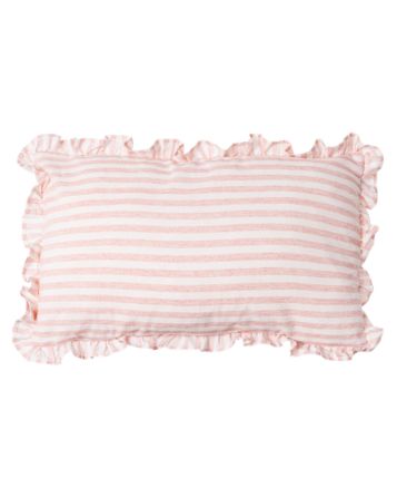 Pink gingham linen cushion cover with ruffle edges, Penelope by Decor Petit